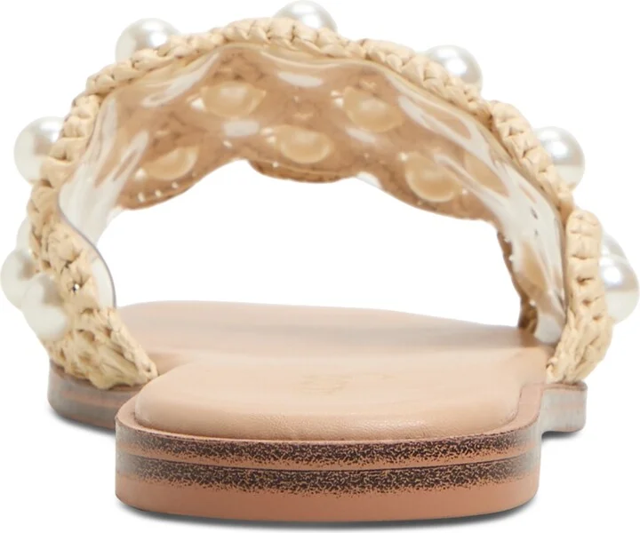 Aldo Women's Gizelle Pearl Embellished Flat Slide Sandals - Image 3