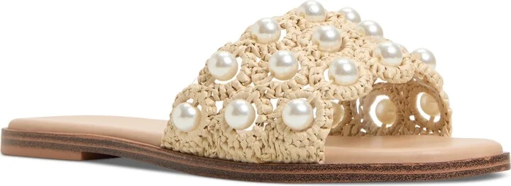 Aldo Women's Gizelle Pearl Embellished Flat Slide Sandals