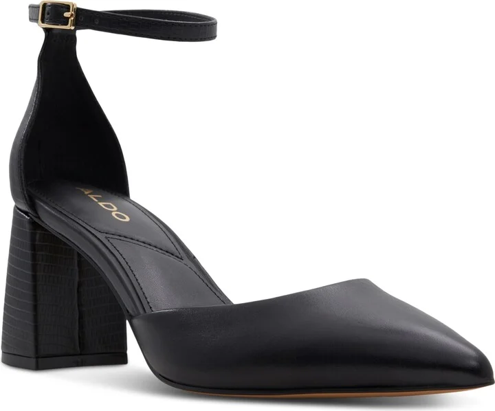 Aldo Women's Jan Pointed-Toe Ankle-Strap Block-Heel Pumps