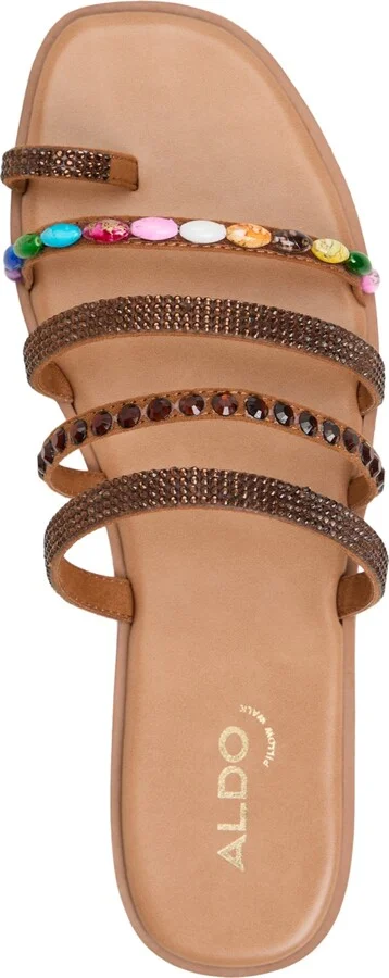 Aldo Women's Lindya Embellished Strappy Toe-Loop Flat Sandals - Image 4