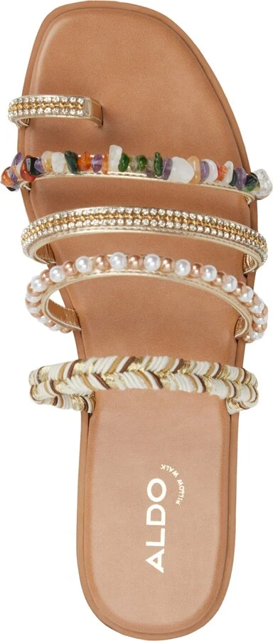 Aldo Women's Lindya Embellished Strappy Toe-Loop Flat Sandals - Image 9