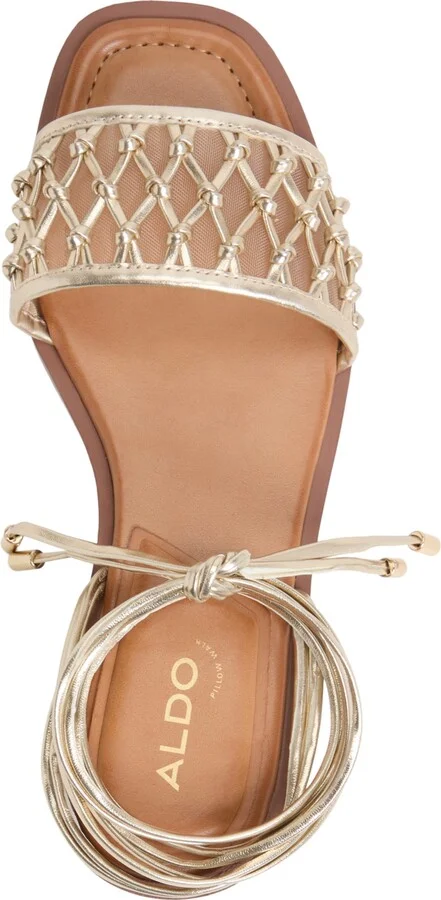Aldo Women's Seazen Lace-Up Ankle-Tie Flat Sandals - Image 4
