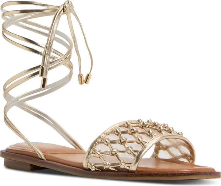 Aldo Women's Seazen Lace-Up Ankle-Tie Flat Sandals