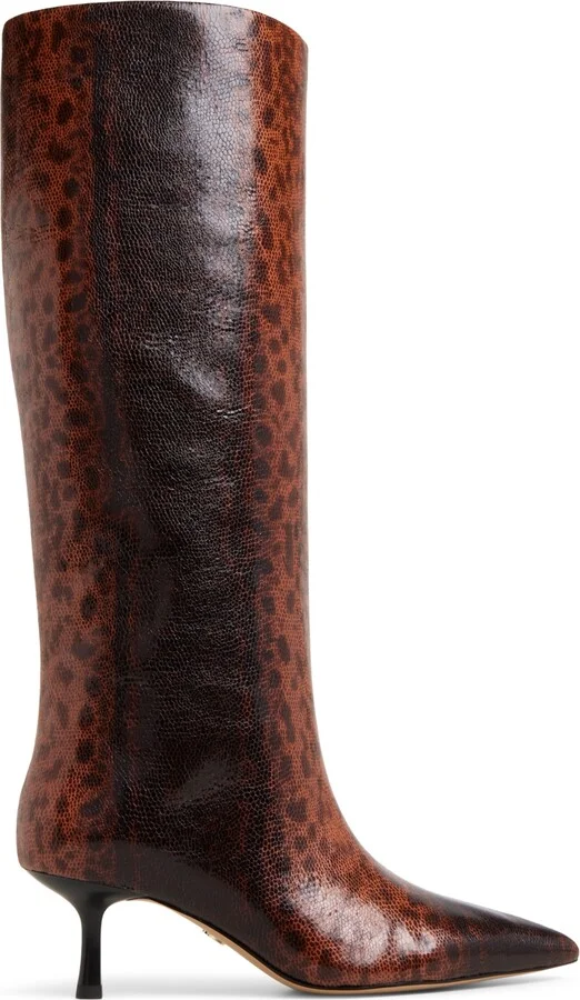Aldo Women's Selora Knee-High Kitten-Heel Dress Boots - Brown/Snake Multi - Image 2