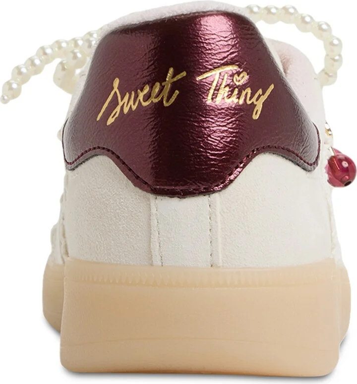 Aldo Women's Sweetthing Lace-Up Low-Top Sneakers - Suede White/Bone - Image 3