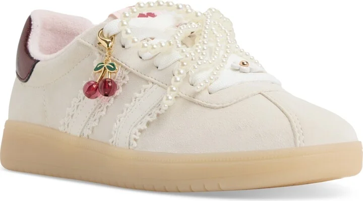 Aldo Women's Sweetthing Lace-Up Low-Top Sneakers - Suede White/Bone