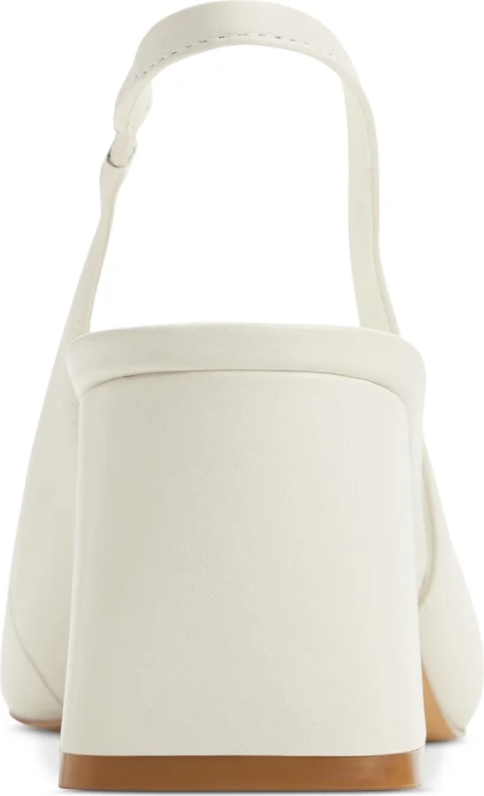 Aldo Women's Uliana Pointed-Toe Slingback Block-Heel Pumps - White/Bone - Image 3
