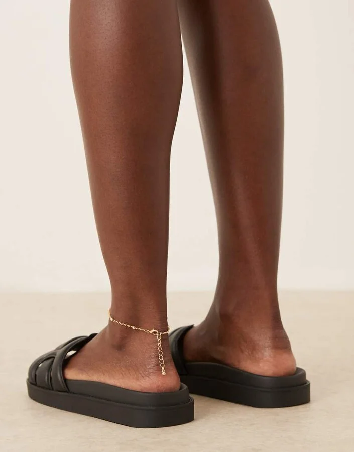 ALDO Wylalaendar padded footbed sandals black leather - Image 4