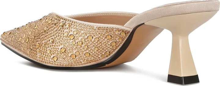 Aldora Rhinestone Kitten Heel Mule - Image 2