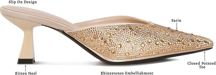Aldora Rhinestone Kitten Heel Mule - Image 10