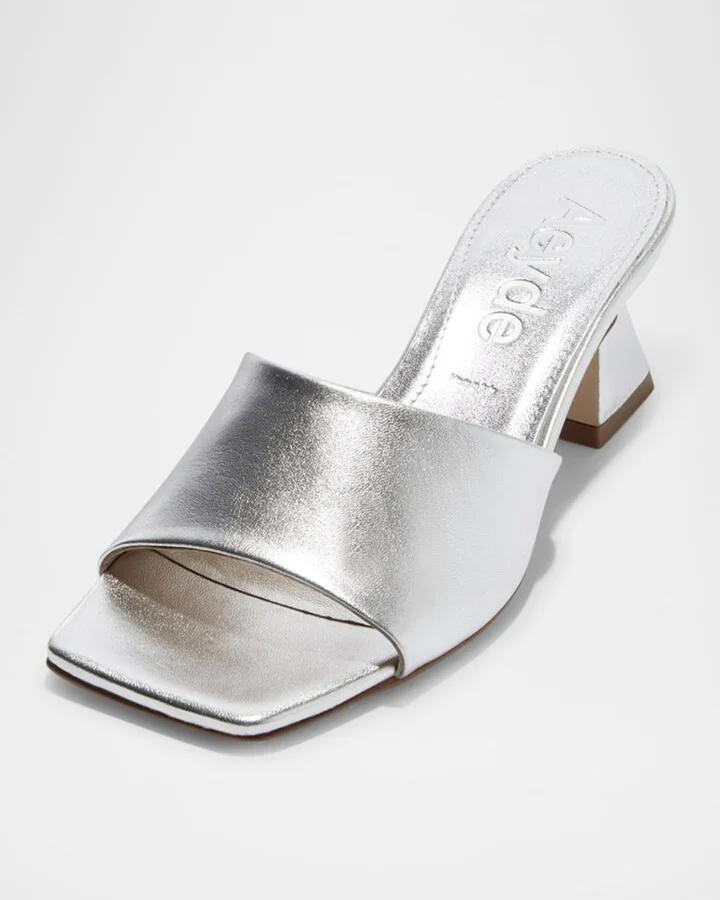 Ale Metallic Mule Sandals - Image 2
