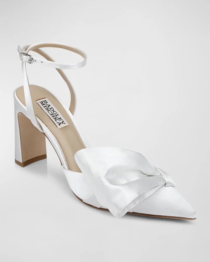 Alease Silk Bow Ankle-Strap Pumps - Image 3