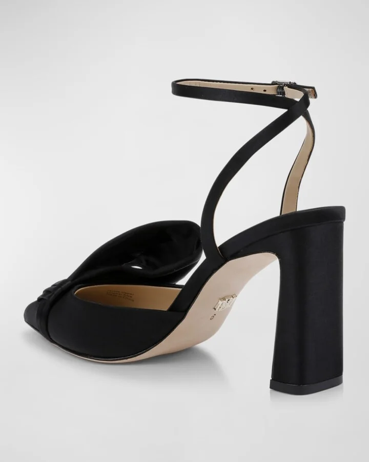 Alease Silk Bow Ankle-Strap Pumps - Image 5