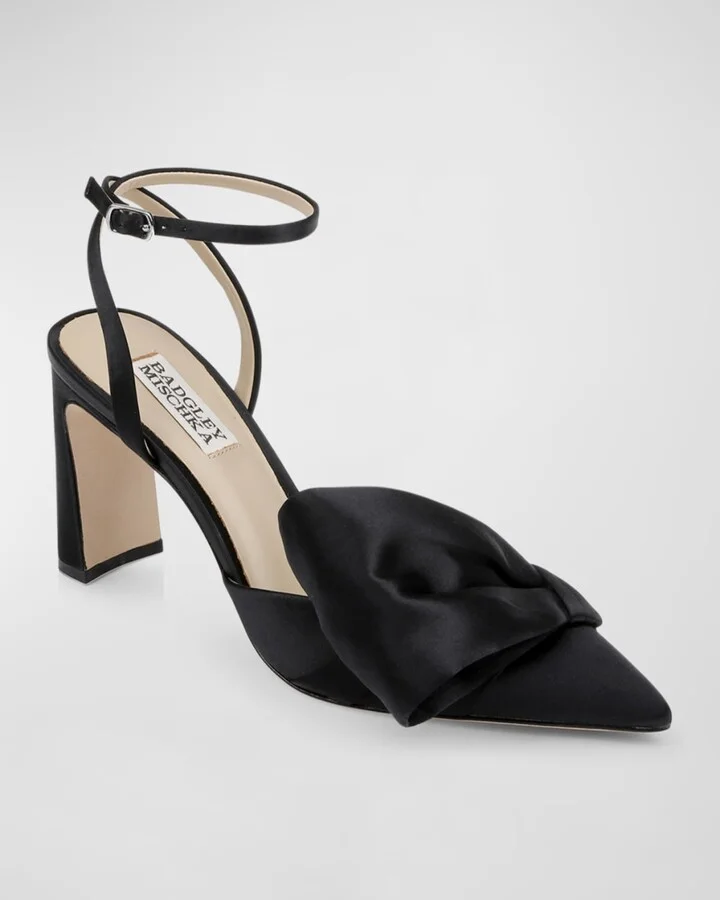 Alease Silk Bow Ankle-Strap Pumps - Image 8