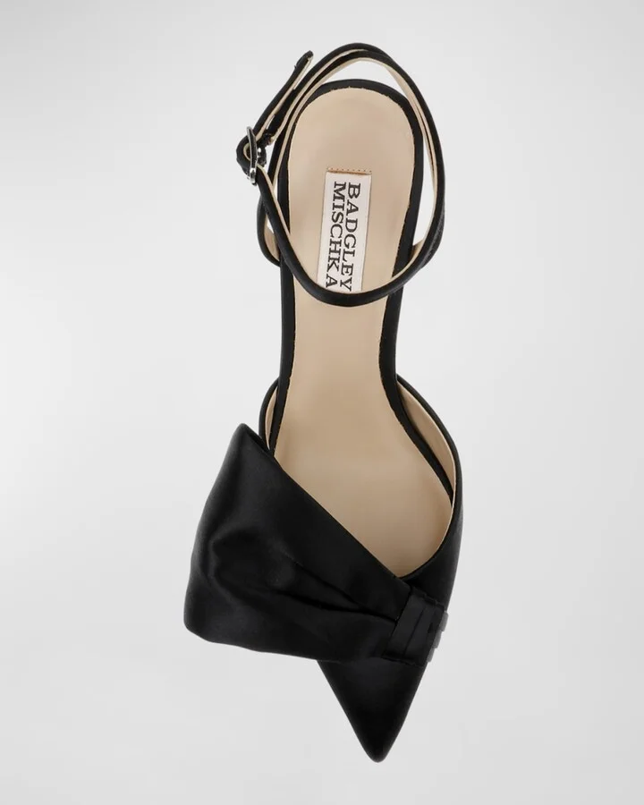 Alease Silk Bow Ankle-Strap Pumps - Image 9