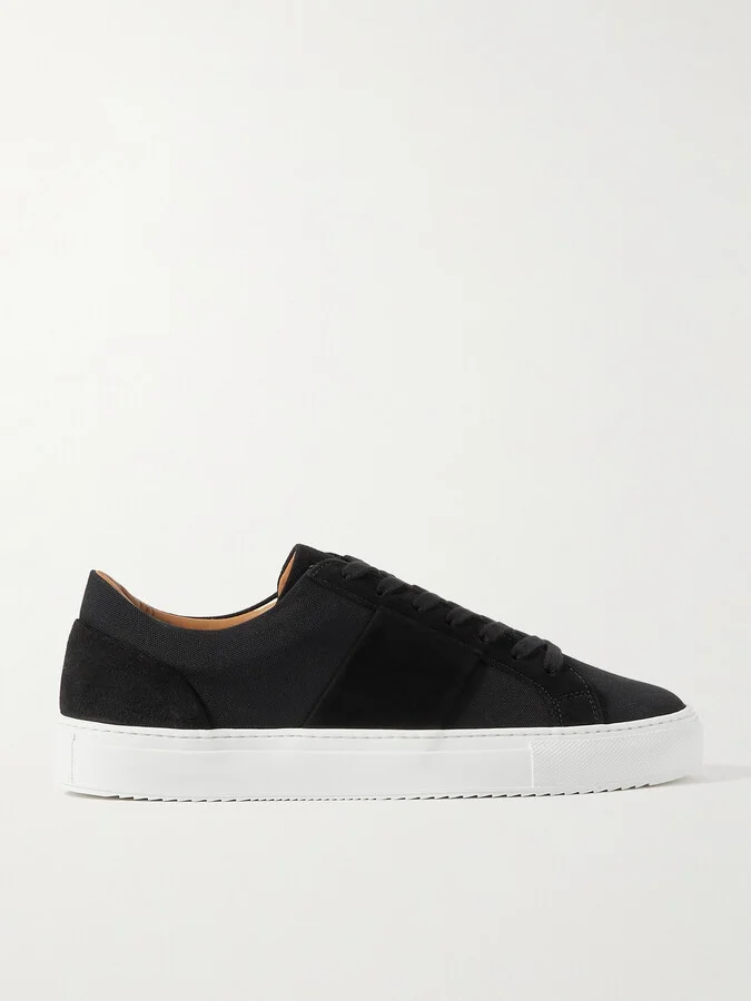 Alec Suede-Trimmed Canvas Sneakers