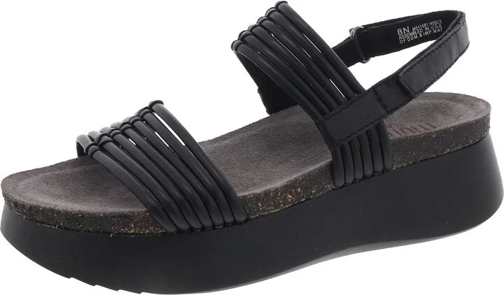 Aleesia Womens Slip On Buckle Flatform Sandals