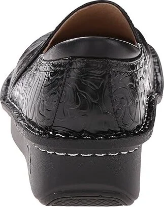 Alegria Debra Professional Women's Slip on Shoes Black Emboss Rose Leather : EU 35 (US Women's 5-5.5) Wide - Image 5