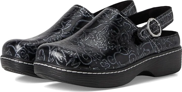 Alegria Olie Women's Flat Shoes Embroider Me Pewter : EU 41 (US Women's 10.5-11) Regular, Leather