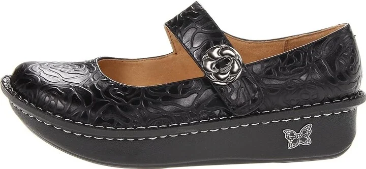 Alegria Paloma Women's Maryjane Shoes Black Embossed Rose : EU 36 (US Women's 6-6.5) Regular, Leather - Image 7