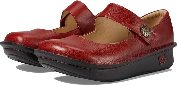 Alegria Paloma Women's Maryjane Shoes Red : EU 39 (US Women's 9) Regular, Leather
