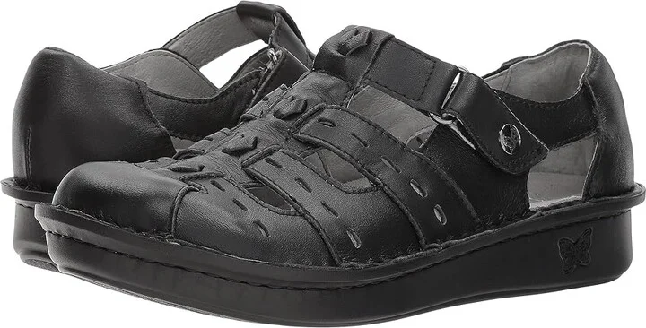 Alegria Pesca Women's Hook and Loop Shoes Black Butter : EU 35 (US Women's 5-5.5) Regular, Leather