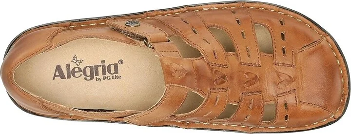 Alegria Pesca Women's Hook and Loop Shoes Cognac Leather : EU 35 (US Women's 5-5.5) Regular - Image 3