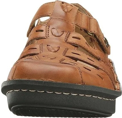 Alegria Pesca Women's Hook and Loop Shoes Cognac Leather : EU 35 (US Women's 5-5.5) Regular - Image 6