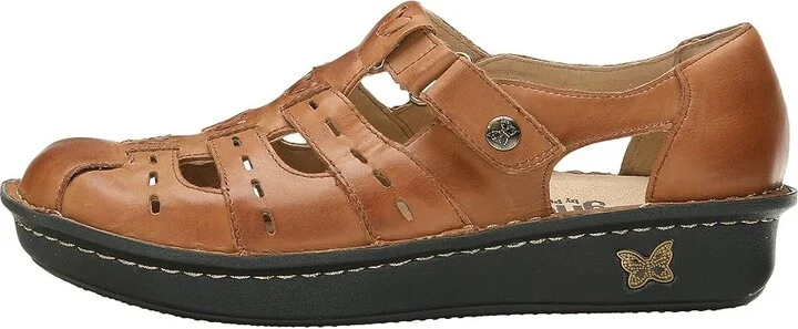 Alegria Pesca Women's Hook and Loop Shoes Cognac Leather : EU 35 (US Women's 5-5.5) Regular - Image 7