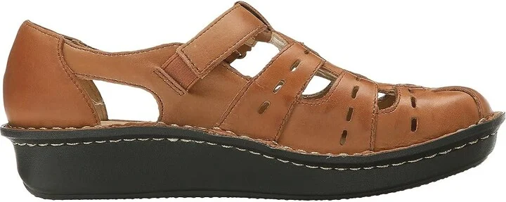 Alegria Pesca Women's Hook and Loop Shoes Cognac Leather : EU 35 (US Women's 5-5.5) Regular - Image 8