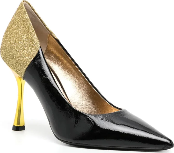 Alena Black/Gold High Heel Pumps 65mm - Image 2
