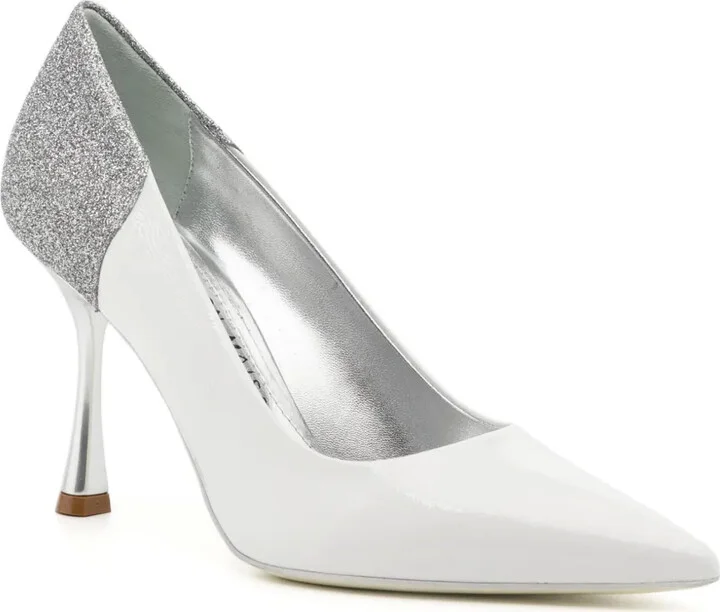 Alena White/Silver High Heel Pumps 65mm - Image 2