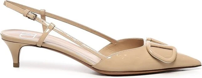 alentino VLogo Signature Pointed Toe Slingback Pumps