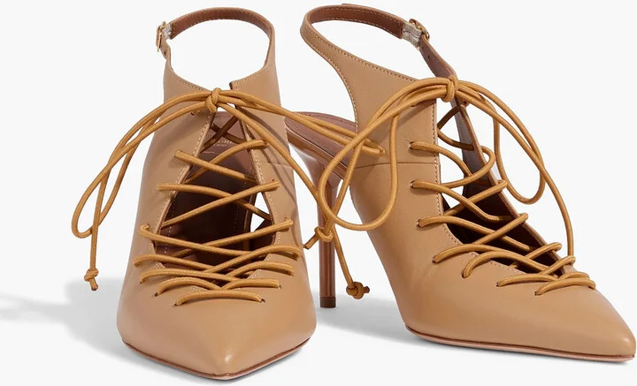 Alessandra 85 lace-up leather slingback pumps - Image 2