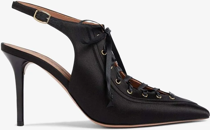 Alessandra 85 Satin Slingback Pumps