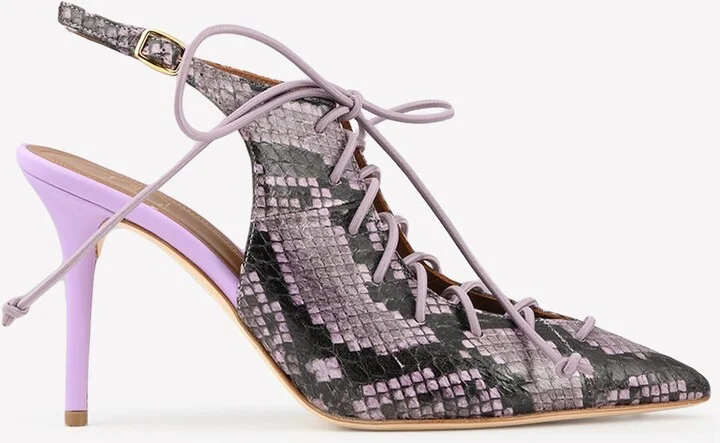 Alessandra 85 Slingback Pumps in Elaphe Leather