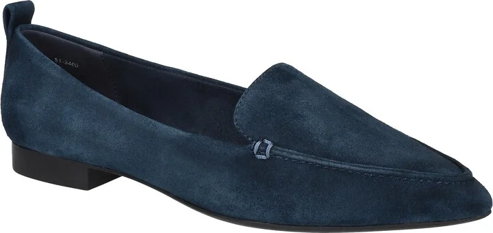 Navy Suede Leather