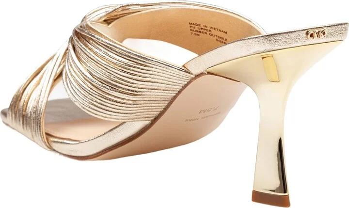 Alessia Mule In Metallic Leather Color Gold - Image 3