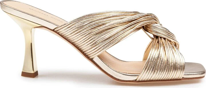 Alessia Mule In Metallic Leather Color Gold