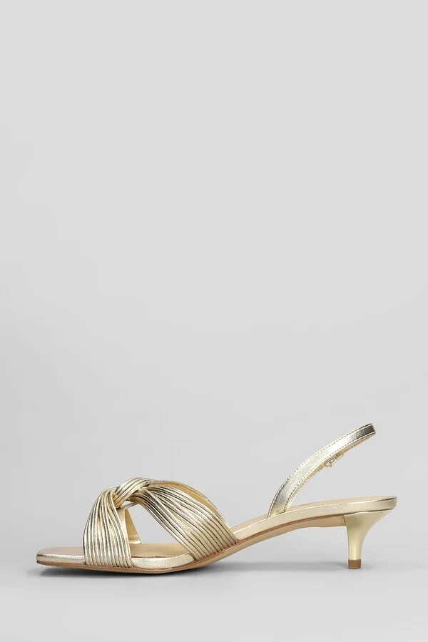 Alessia Sandals In Gold Leather - Image 3