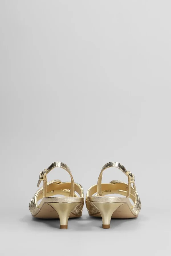 Alessia Sandals In Gold Leather - Image 4