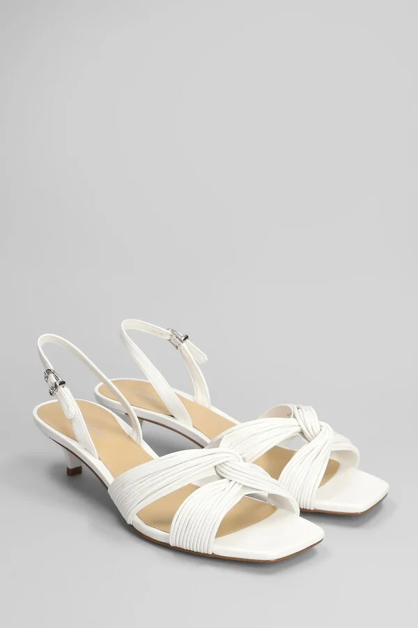 Alessia Sandals In White Leather - Image 2