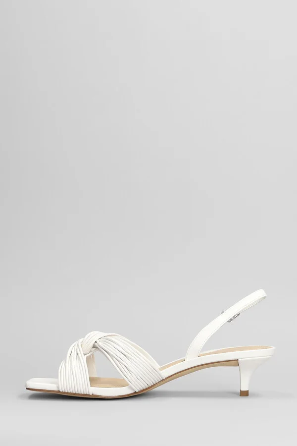 Alessia Sandals In White Leather - Image 3