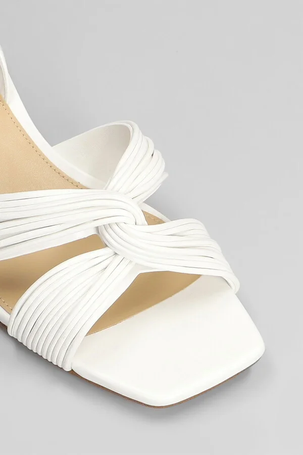 Alessia Sandals In White Leather - Image 5