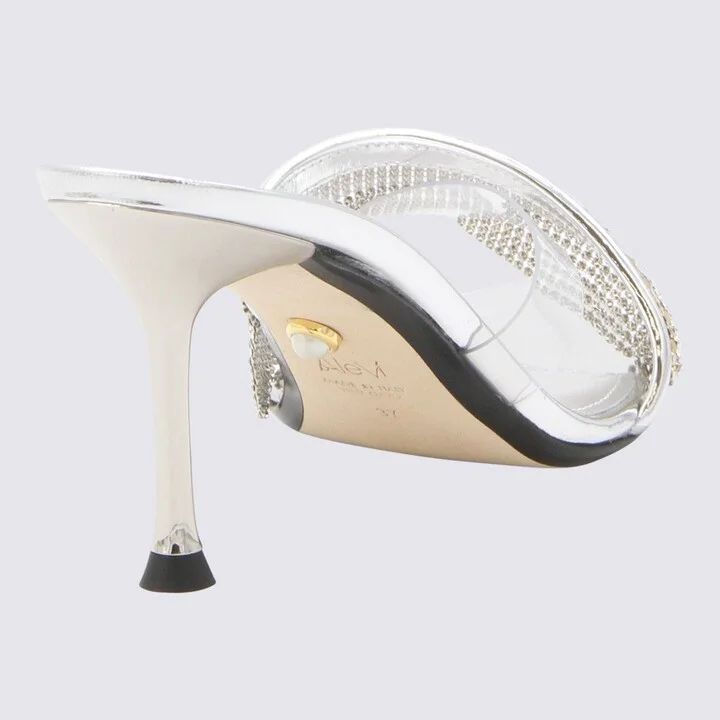 Alevì Milano Silver Leather And Metal Vegas Sandals - Image 2