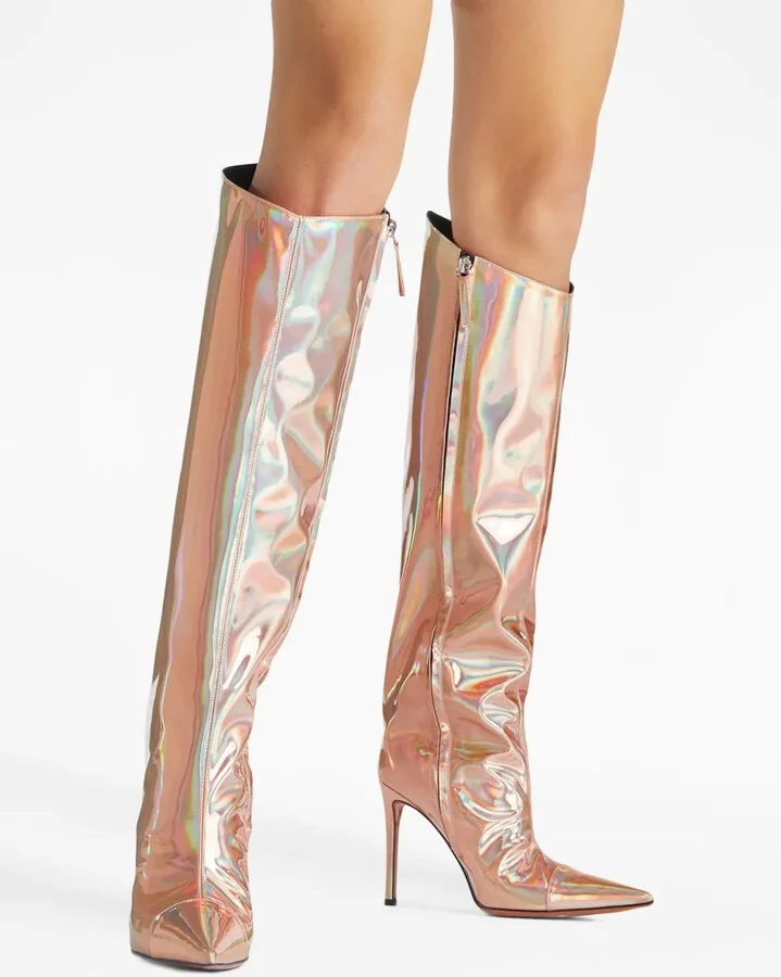 Alex 105mm metallic-finish boots - Image 5
