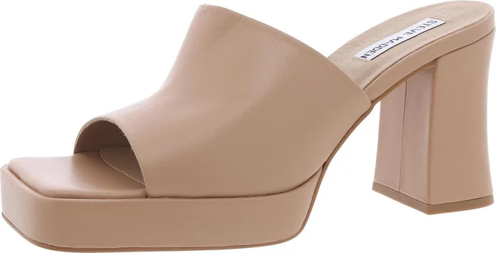 Alex Womens Solid Leather Block Heel