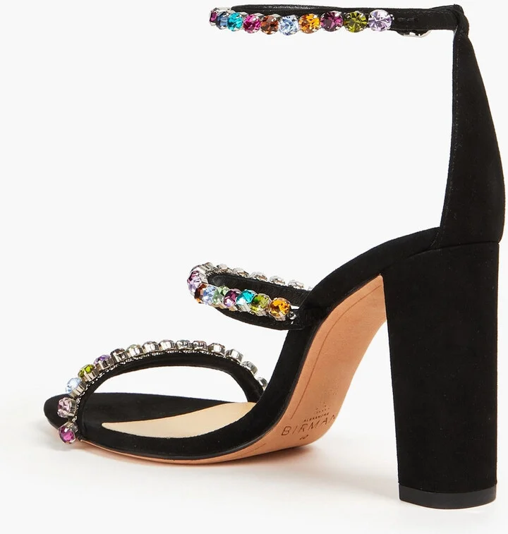 Alexa 90 crystal-embellished suede sandals - Image 3