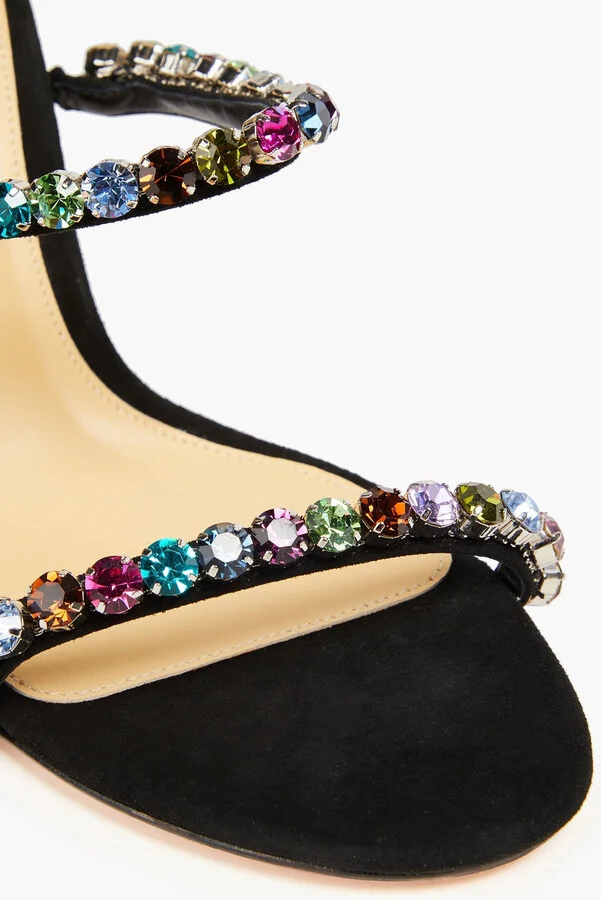 Alexa 90 crystal-embellished suede sandals - Image 4