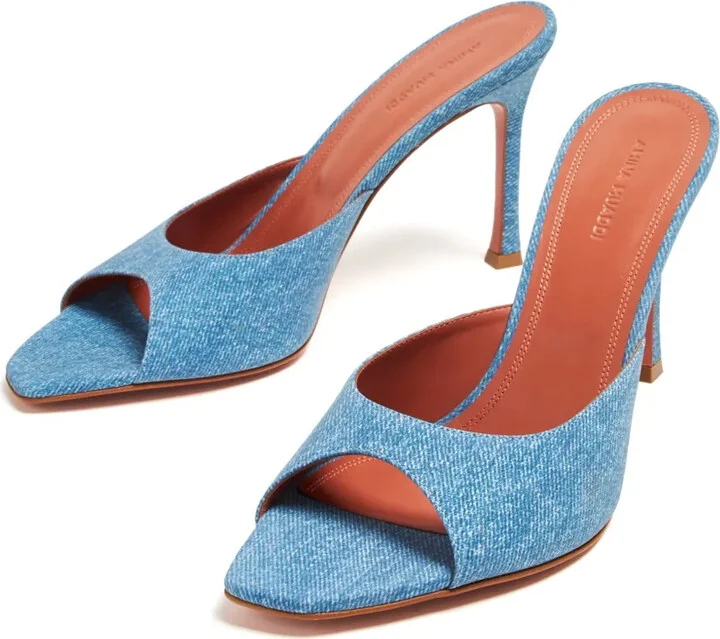 Alexa 90mm leather denim sandals - Image 4